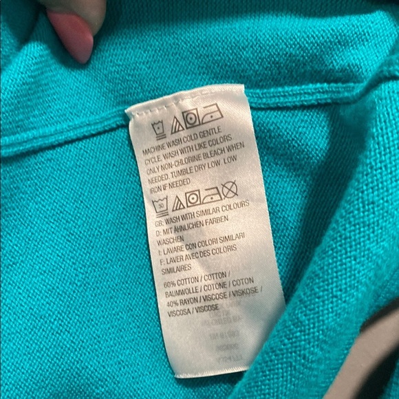 1XL Turquoise Button-Up Cardigan | Three-Quarter Sleeves | Stylish Layering Top - Picture 6 of 7